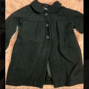 Black Sparkly Baby Girls Pea Coat